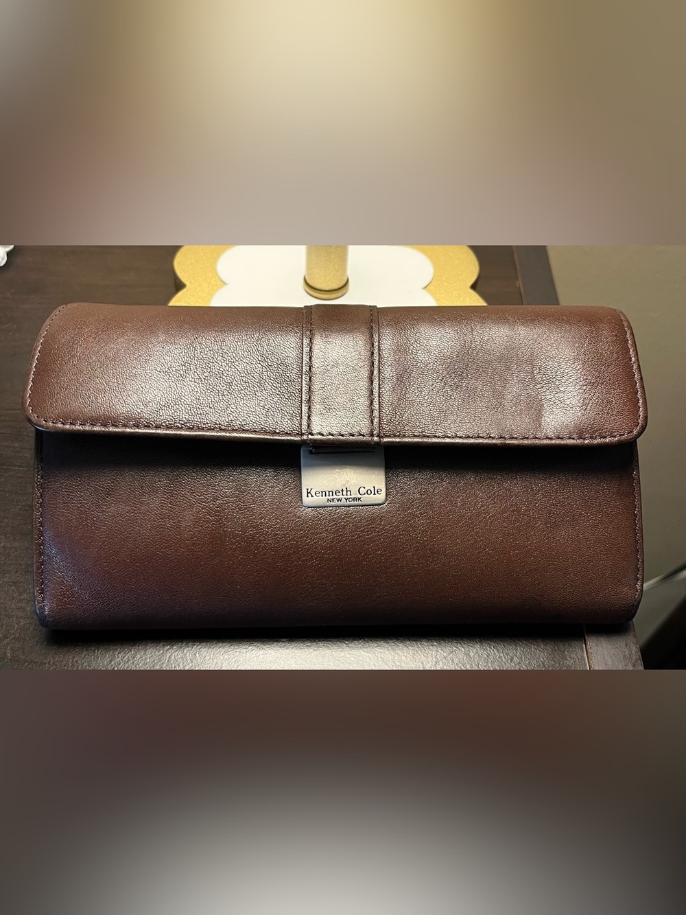 Kenneth Cole Dark Brown Leather Bifold vintage wallet